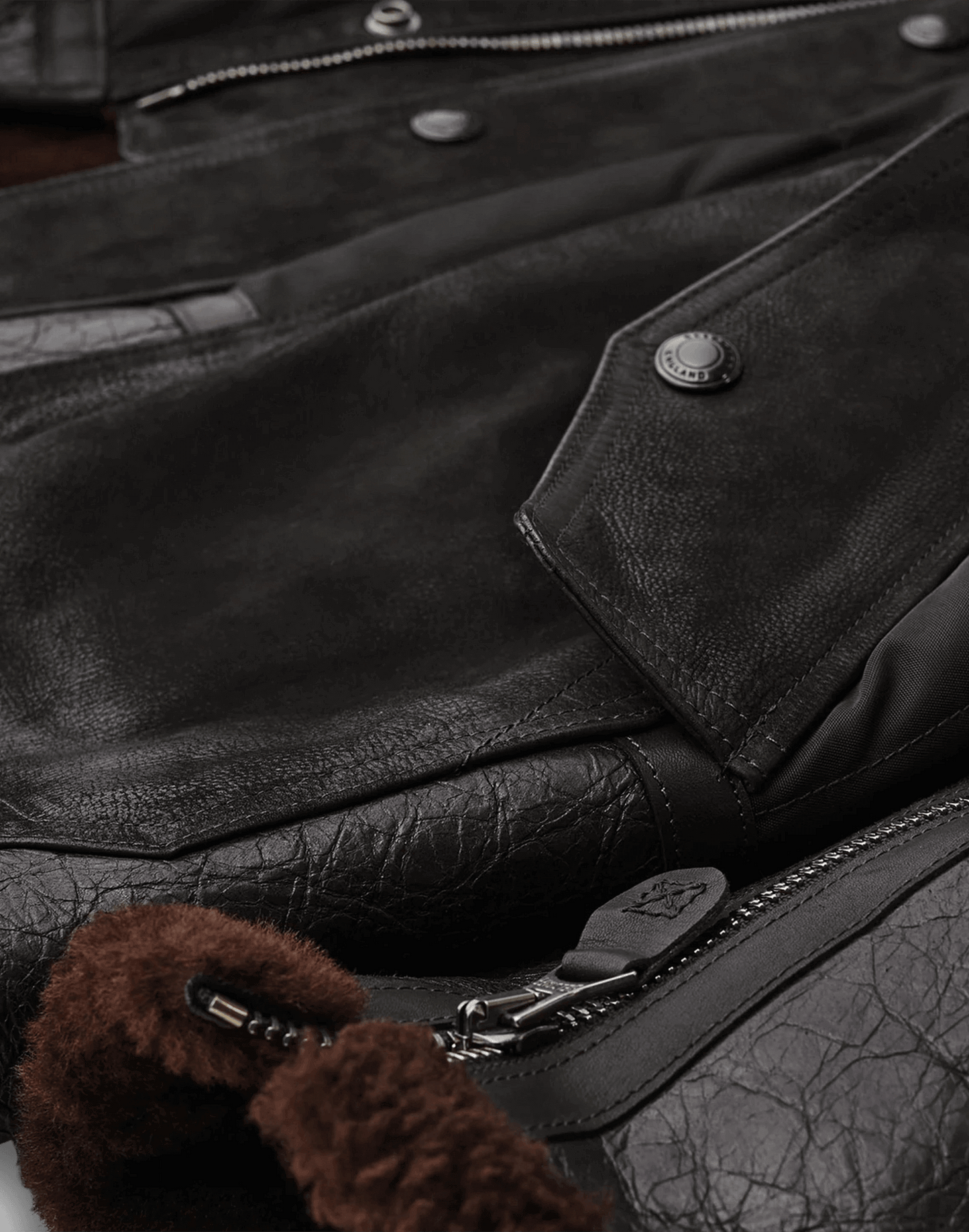 BELSTAFF ALPINE MIXED MEDIA HOODED PARKA JACKET BLACK/BROWN UK44 2XL £2075 BNWT