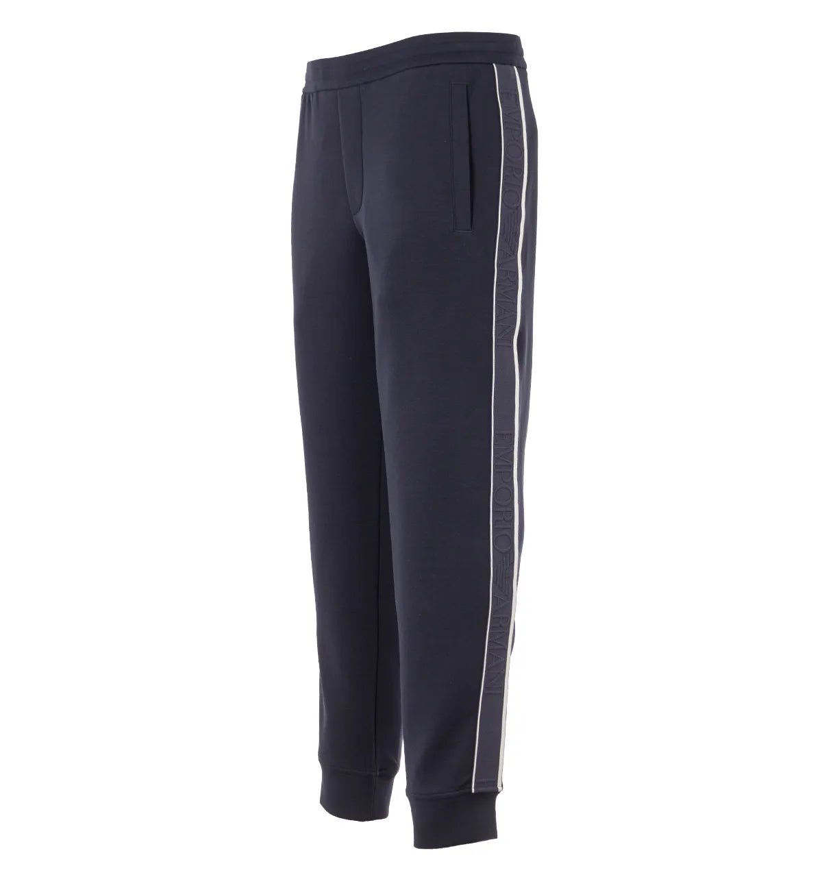 EMPORIO ARMANI NAVY BLUE CONTRAST TAPE JOGGERS SWEATPANTS 2XL RRP £190 BNWT
