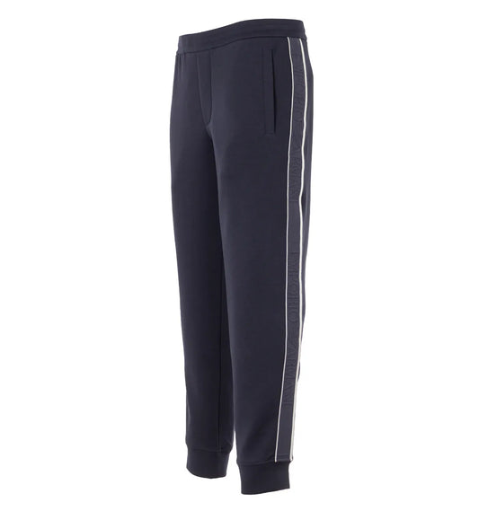 EMPORIO ARMANI NAVY BLUE CONTRAST TAPE JOGGERS SWEATPANTS 2XL RRP £190 BNWT