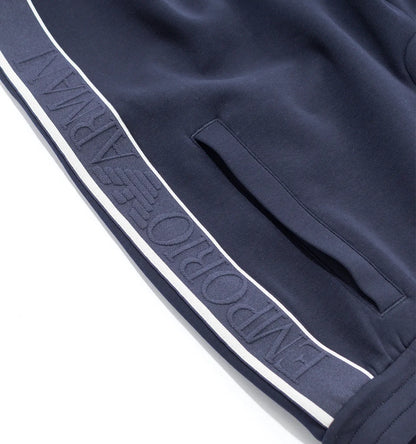 EMPORIO ARMANI NAVY BLUE CONTRAST TAPE JOGGERS SWEATPANTS 2XL RRP £190 BNWT