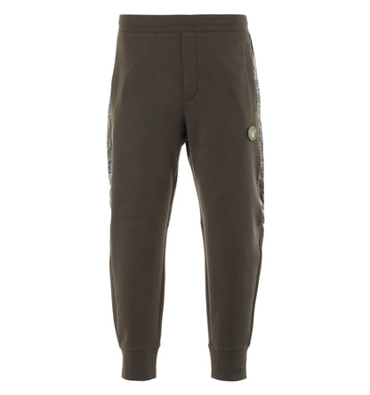 EMPORIO ARMANI DARK OLIVE VELOUR TAPE JOGGERS SWEATPANTS MEDIUM RRP £235 BNWT