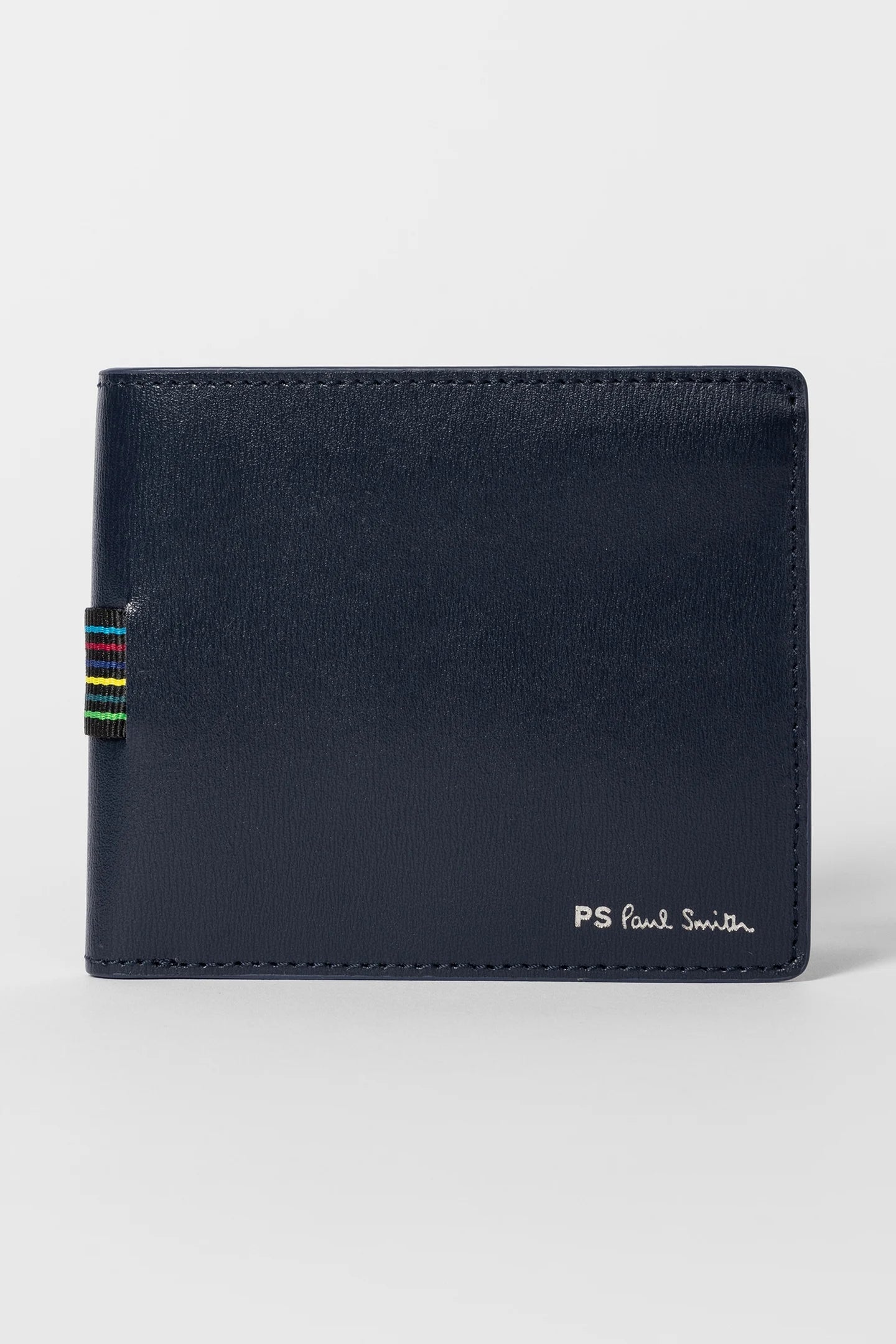 PAUL SMITH PS LEATHER BI-FOLD COIN POUCH WALLET NAVY BLUE RRP £130 NEW IN BOX