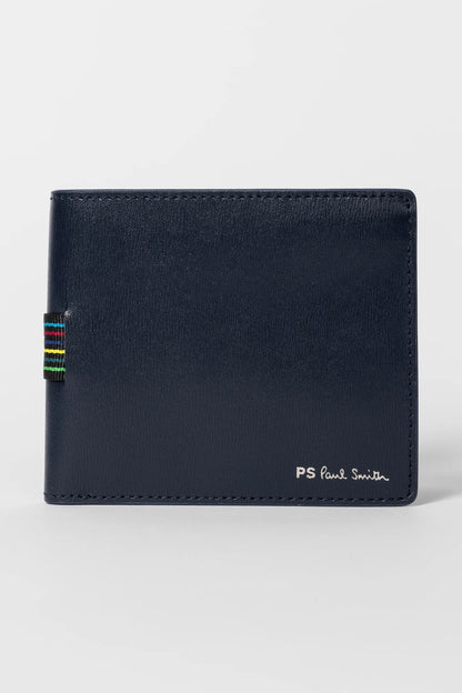 PAUL SMITH PS LEATHER BI-FOLD COIN POUCH WALLET NAVY BLUE RRP £130 NEW IN BOX