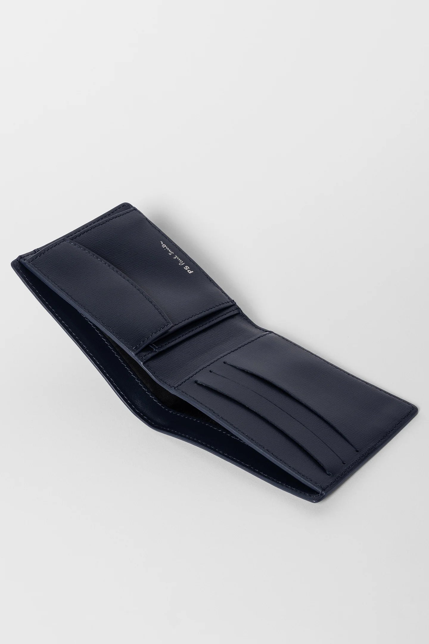 PAUL SMITH PS LEATHER BI-FOLD COIN POUCH WALLET NAVY BLUE RRP £130 NEW IN BOX