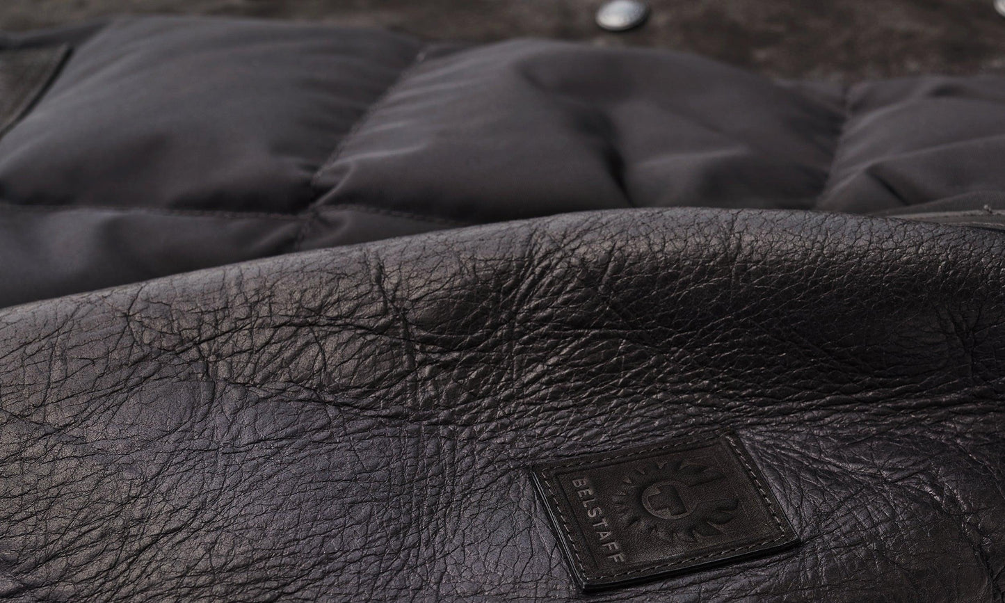 BELSTAFF ALPINE MIXED MEDIA HOODED PARKA JACKET BLACK/BROWN UK44 2XL £2075 BNWT