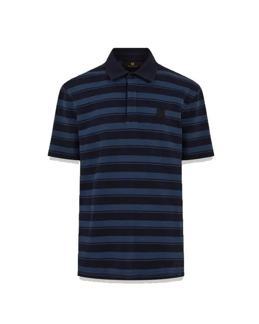 BELSTAFF RIVER PIQUE COTTON POLO SHIRT INSIGNIA BLUE/DARK INK 3XL RRP £115 BNWT