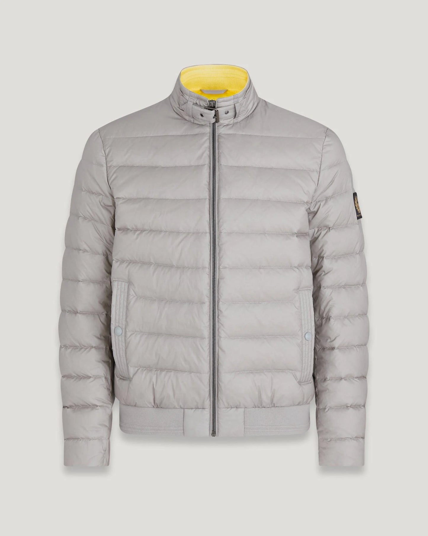 BELSTAFF CIRCUIT DOWN PUFFA BOMBER JACKET CLOUD GREY/YELLOW UK50 5XL RRP £375 BNWT NEW