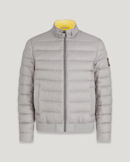 BELSTAFF CIRCUIT DOWN PUFFA BOMBER JACKET CLOUD GREY/YELLOW UK50 5XL RRP £375 BNWT NEW