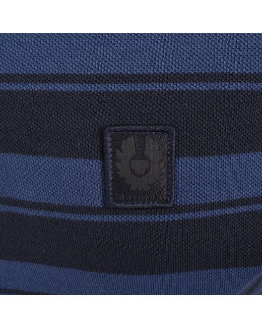 BELSTAFF RIVER PIQUE COTTON POLO SHIRT INSIGNIA BLUE/DARK INK 3XL RRP £115 BNWT