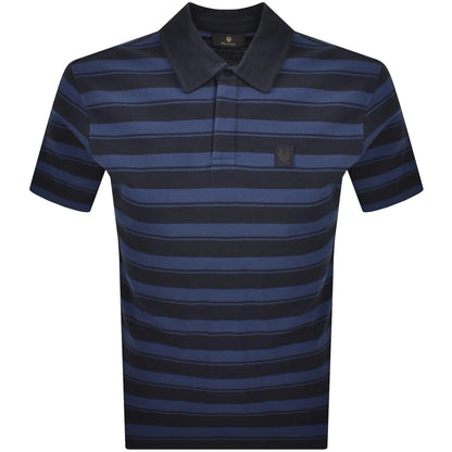 BELSTAFF RIVER PIQUE COTTON POLO SHIRT INSIGNIA BLUE/DARK INK 3XL RRP £115 BNWT