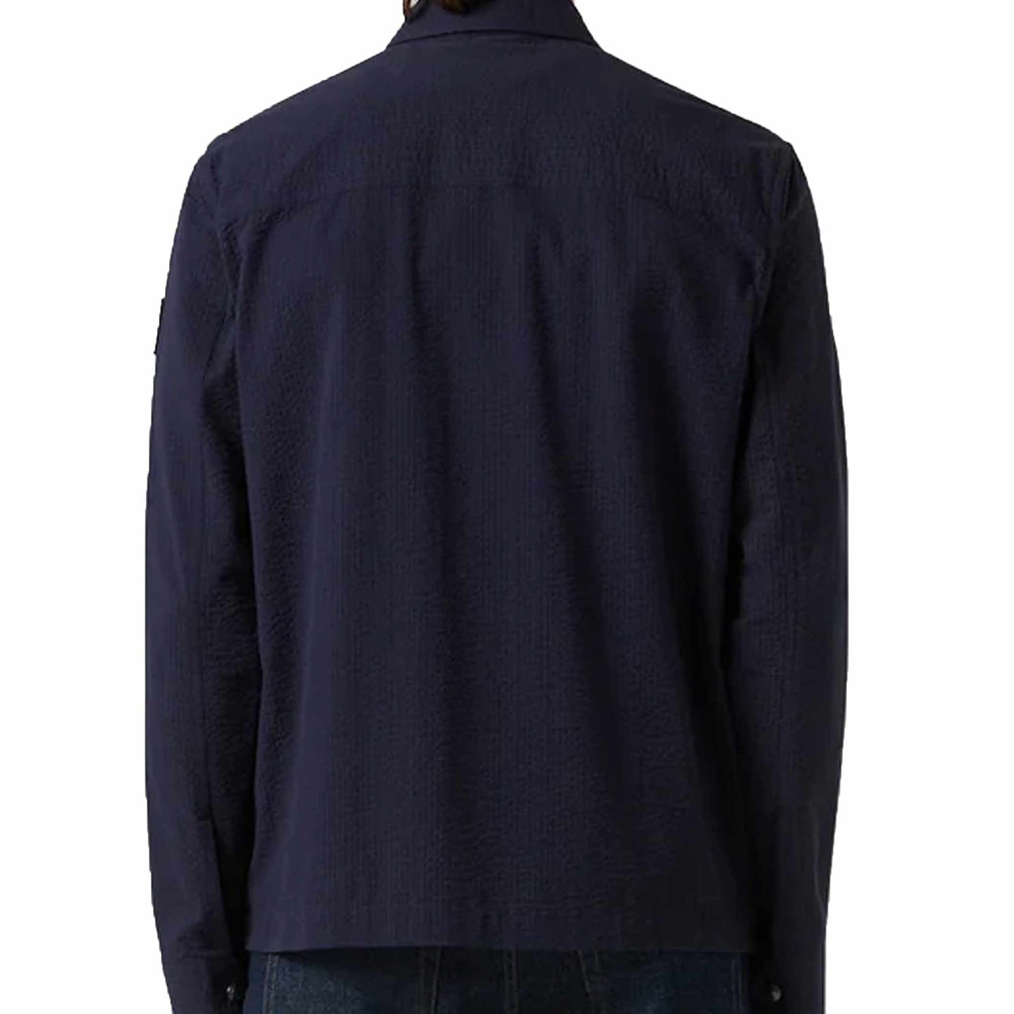 BELSTAFF CHANNEL COTTON BLEND SEERSUCKER TEXTURED OVERSHIRT DARK INK 2XL RRP £245 BNWT