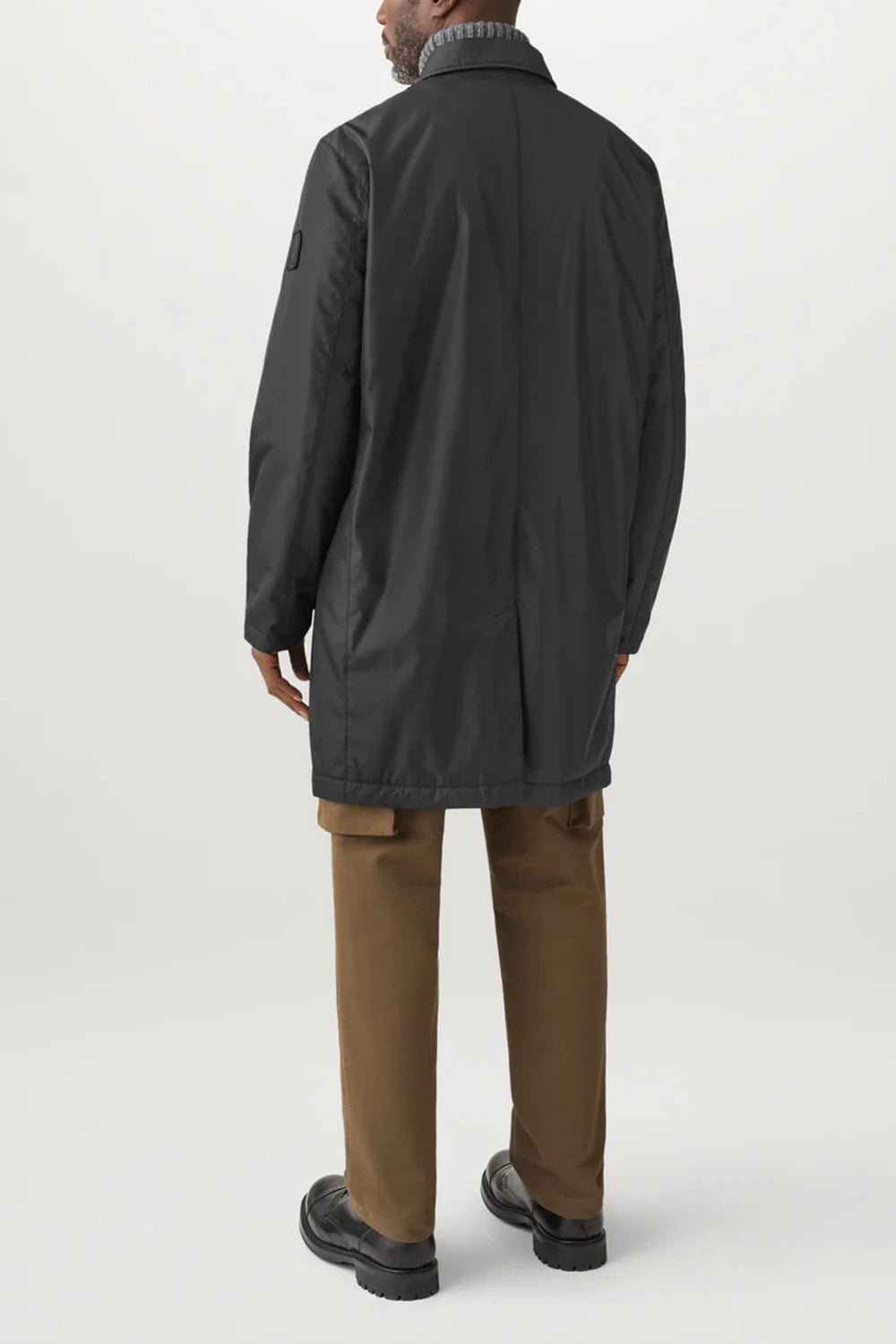 BELSTAFF DRILL NYLON SHELL OVERCOAT JACKET BLACK RRP £425 BNWT