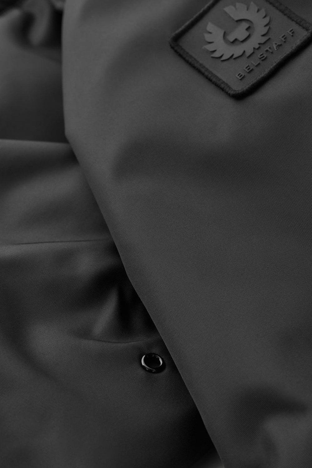 BELSTAFF DRILL NYLON SHELL OVERCOAT JACKET BLACK RRP £425 BNWT