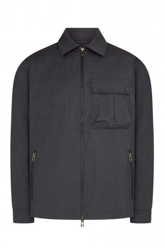 BELSTAFF DROME COTTON GABERDINE OVERSHIRT BLACK LARGE RRP £195 BNWT