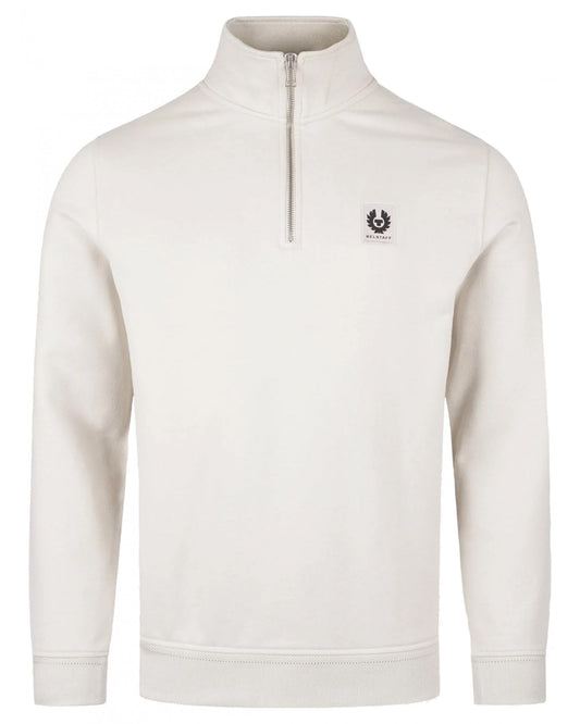 BELSTAFF QUARTER ZIP SWEATSHIRT STONE BEIGE RRP £175 BNWT