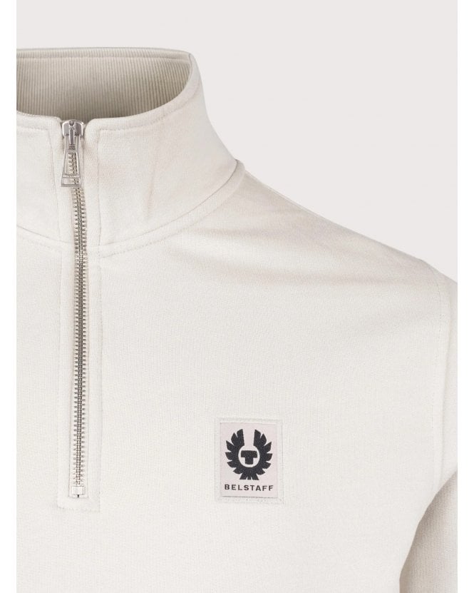 BELSTAFF QUARTER ZIP SWEATSHIRT STONE BEIGE RRP £175 BNWT