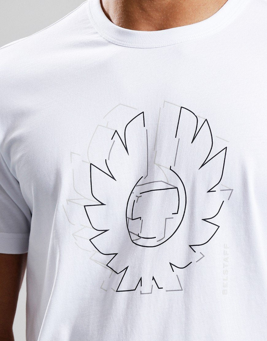 BELSTAFF DECONSTRUCTED COTTON T-SHIRT IN WHITE RRP £60 BNWT