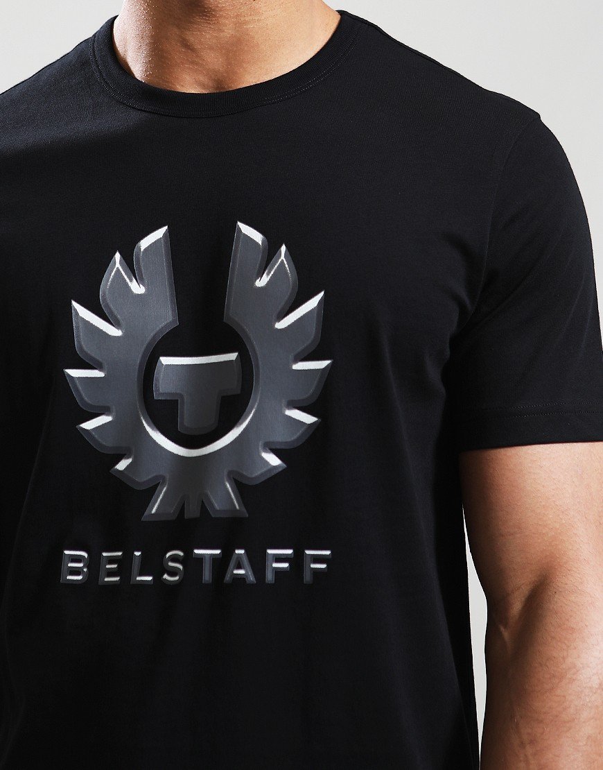 BELSTAFF LIQUIFY GRAPHIC COTTON T-SHIRT BLACK RRP £65 BNWT