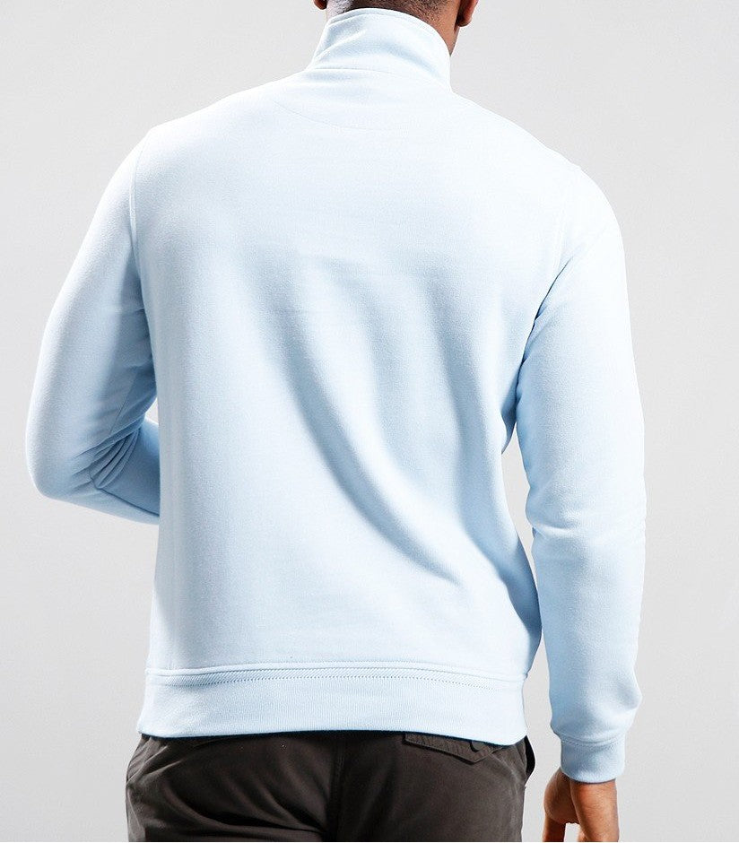 BELSTAFF QUARTER ZIP COTTON FLEECE SWEATSHIRT SKY BLUE RRP £145 BNWT