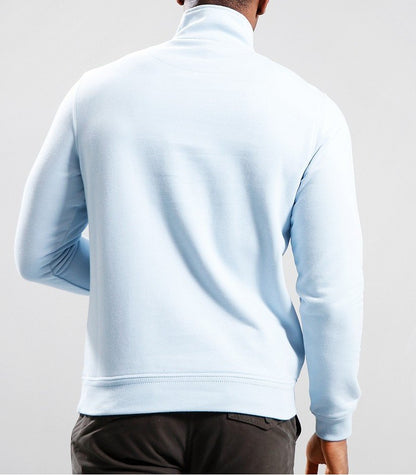 BELSTAFF QUARTER ZIP COTTON FLEECE SWEATSHIRT SKY BLUE RRP £145 BNWT