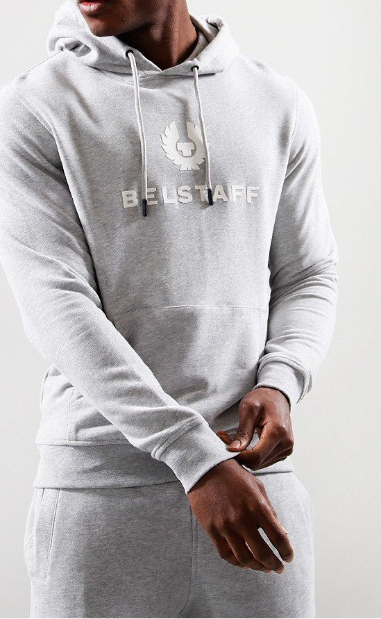 BELSTAFF SIGNATURE HOODIE SWEATSHIRT OLD SILVER HEATHER RRP £159 BNWT