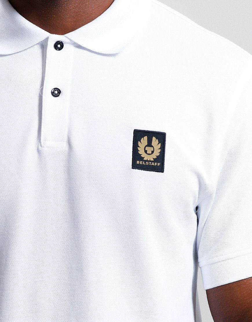 BELSTAFF PHOENIX PATCH PIQUE COTTON POLO SHIRT IN WHITE 2XL RRP £95 BNWT