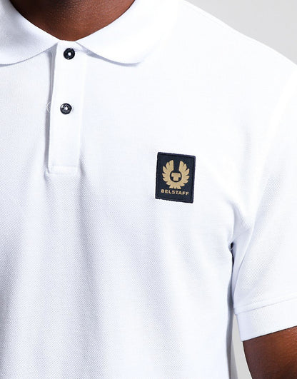 BELSTAFF PHOENIX PATCH PIQUE COTTON POLO SHIRT IN WHITE RRP £95 BNWT