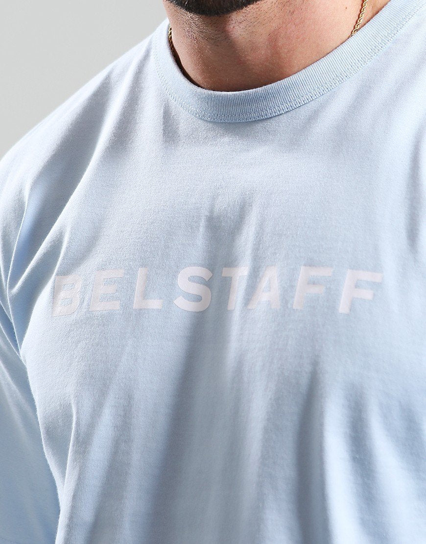 BELSTAFF STAPLE LOGO COTTON T-SHIRT SKY BLUE RRP £65 BNWT