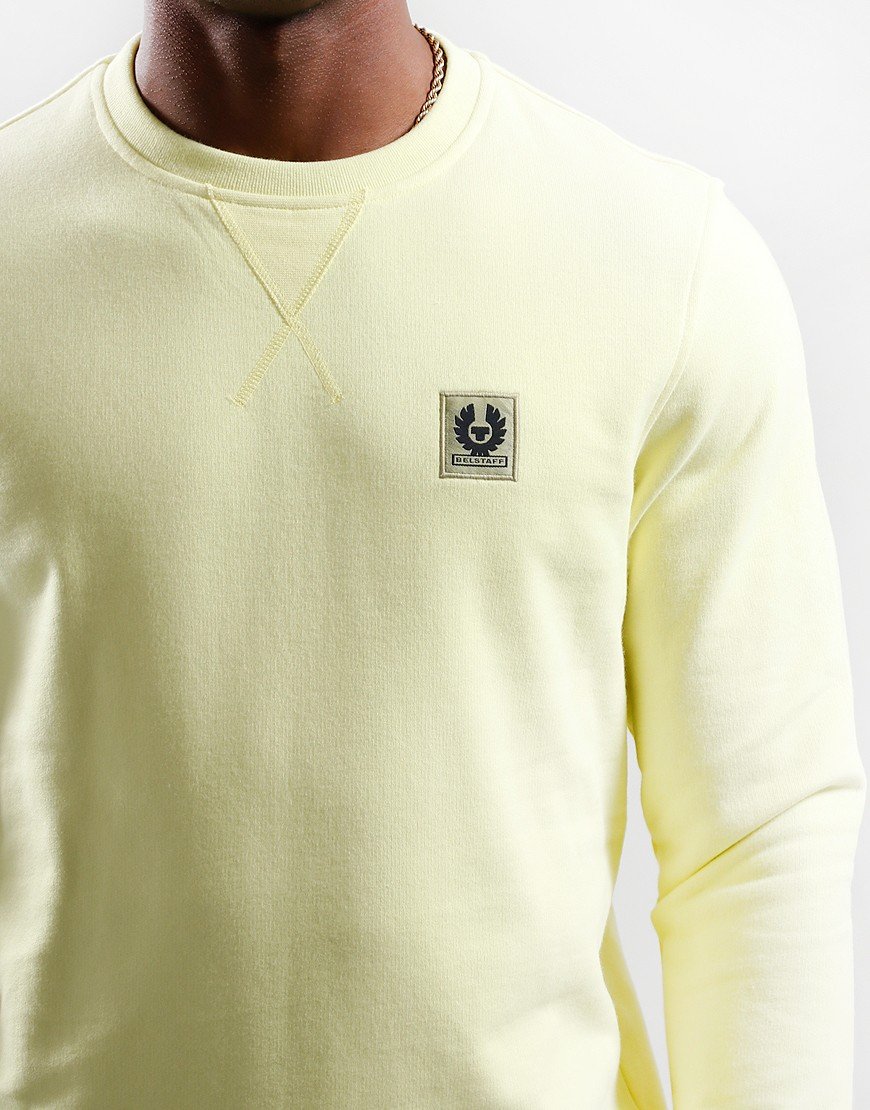 BELSTAFF PHOENIX PATCH COTTON FLEECE SWEATSHIRT LEMON YELLOW RRP £140 BNWT