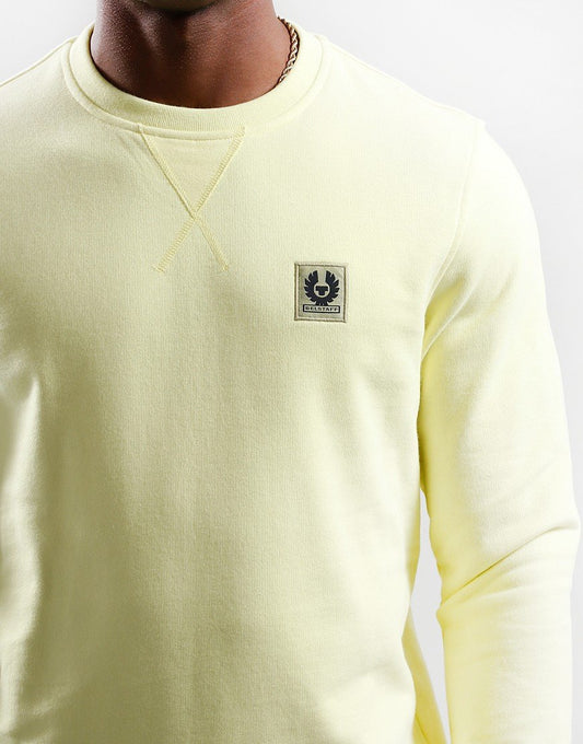 BELSTAFF PHOENIX PATCH COTTON FLEECE SWEATSHIRT LEMON YELLOW RRP £140 BNWT