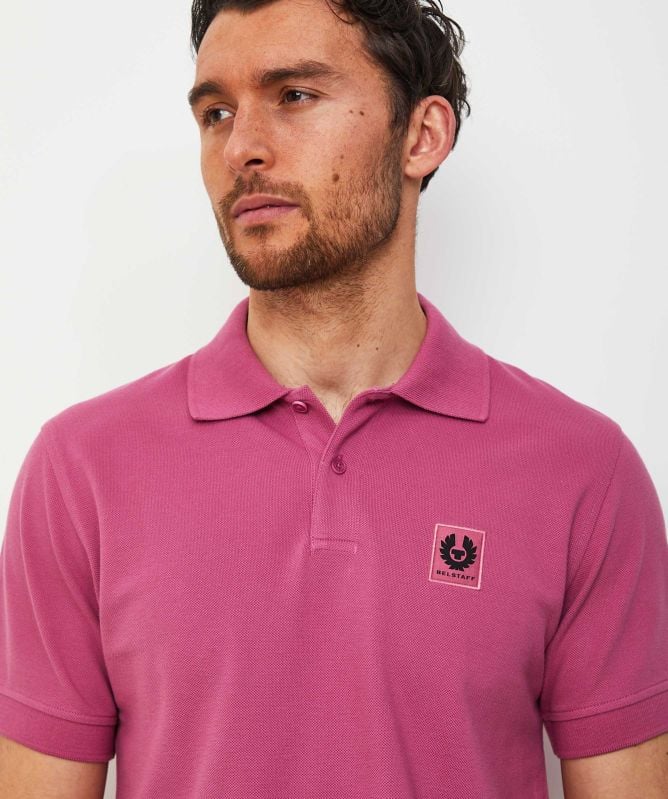 BELSTAFF PIQUE COTTON POLO SHIRT TONAL MAGENTA RRP £95 BNWT