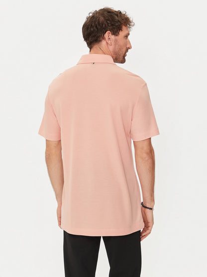 HUGO BOSS PRESS 55 STRETCHY COTTON POLO SHIRT OPEN PINK RRP £119 BNWT