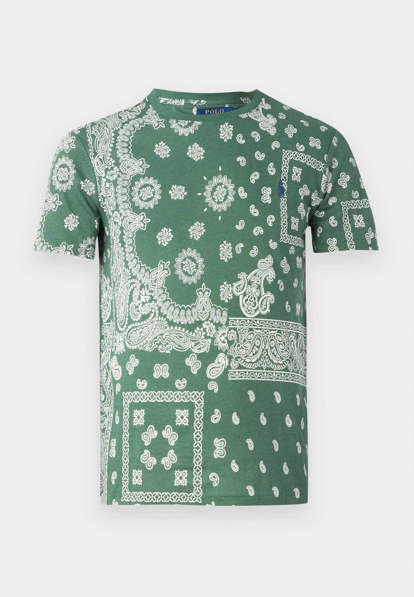 POLO RALPH LAUREN SLIM FIT COTTON PAISLEY FLORAL PRINT T-SHIRT GREEN 2XL RRP £90 BNWT