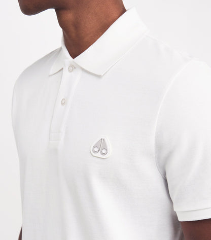 MOOSE KNUCKLES EVERETT PIQUE COTTON POLO SHIRT WHITE 2XL RRP £130 BNWT