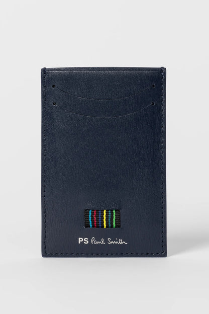 PAUL SMITH PS LEATHER CARD HOLDER WALLET NAVY BLUE RRP £85 BNWT & BOX