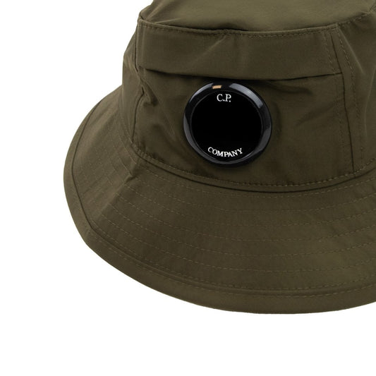 C.P. COMPANY CHROME-R LENS BADGE POCKET BUCKET HAT KHAKI GREEN MEDIUM RRP £150 BNWT