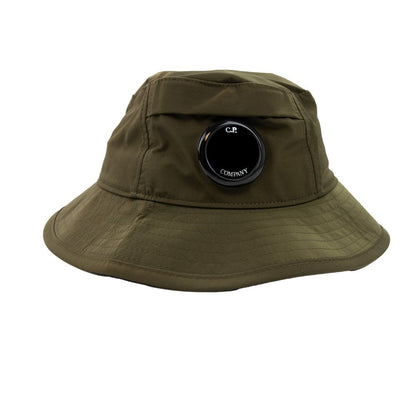 C.P. COMPANY CHROME-R LENS BADGE POCKET BUCKET HAT KHAKI GREEN MEDIUM RRP £150 BNWT