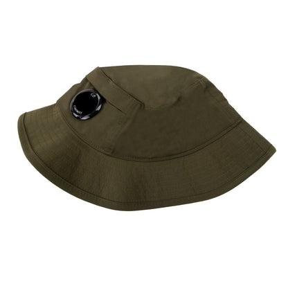 C.P. COMPANY CHROME-R LENS BADGE POCKET BUCKET HAT KHAKI GREEN MEDIUM RRP £150 BNWT