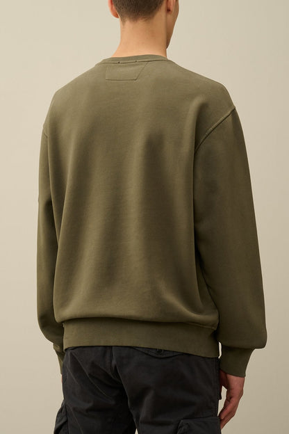 C.P. COMPANY DIAGONAL LENS COTTON FLEECE SWEATSHIRT GREEN 2XL RRP £210 BNWT