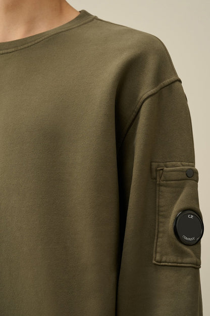 C.P. COMPANY DIAGONAL LENS COTTON FLEECE SWEATSHIRT GREEN 2XL RRP £210 BNWT
