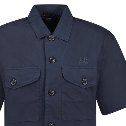 C.P. COMPANY SHORT SLEEVE COTTON SHIRT TOTAL ECLIPSE NAVY MEDIUM RRP £255 BNWT
