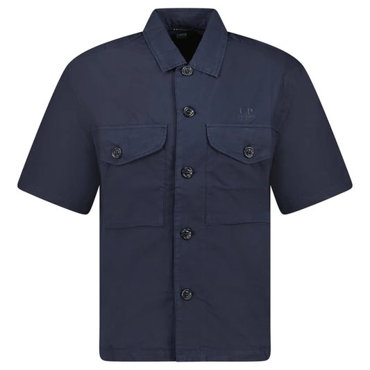 C.P. COMPANY SHORT SLEEVE COTTON SHIRT TOTAL ECLIPSE NAVY RRP £255 BNWT
