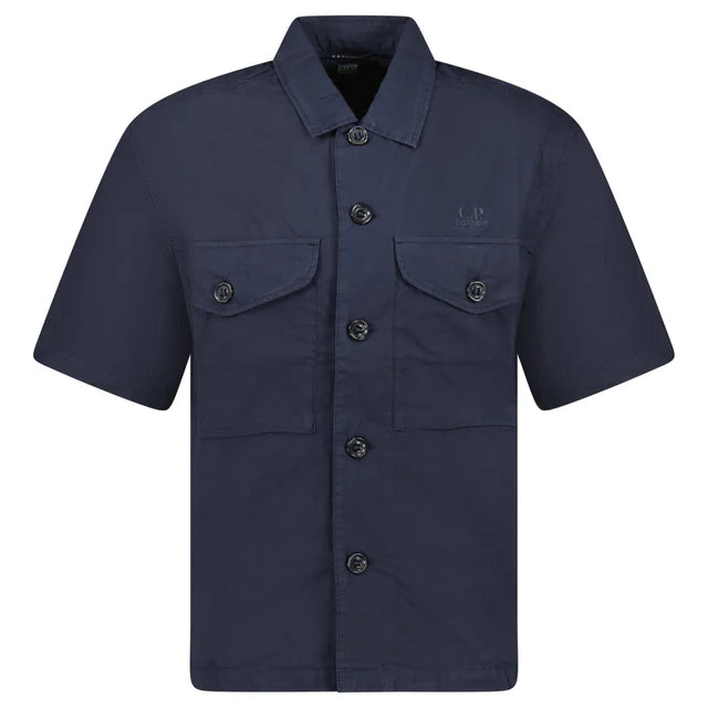 CP COMPANY SHORT SLEEVE COTTON SHIRT TOTAL ECLIPSE NAVY MEDIUM RRP £255 BNWT