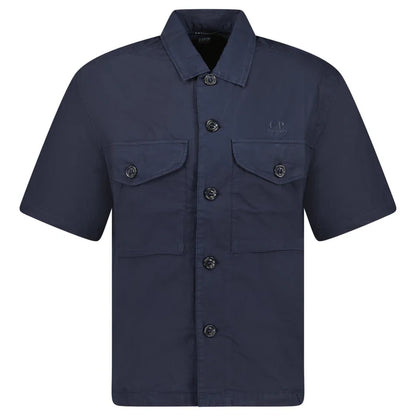 C.P. COMPANY SHORT SLEEVE COTTON SHIRT TOTAL ECLIPSE NAVY MEDIUM RRP £255 BNWT