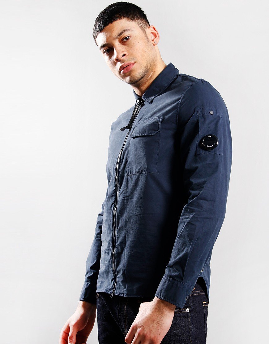 CP COMPANY FULL ZIP GABERDINE OVERSHIRT JACKET NAVY 2XL RRP £315 BNWT