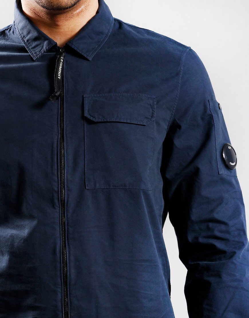 CP COMPANY FULL ZIP GABERDINE OVERSHIRT JACKET NAVY 2XL RRP £315 BNWT