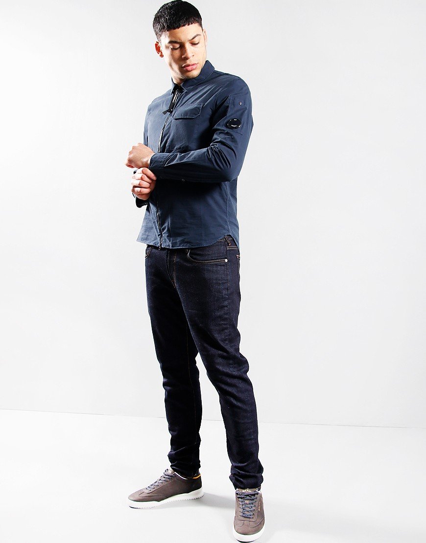 CP COMPANY FULL ZIP GABERDINE OVERSHIRT JACKET NAVY 2XL RRP £315 BNWT