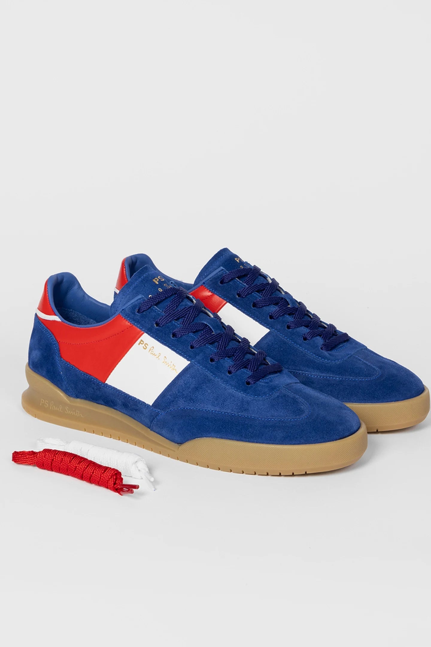 PAUL SMITH PS DOVER SUEDE LOW TOP TRAINERS FRANCE FLAG COLOUR RRP £225 BNIB