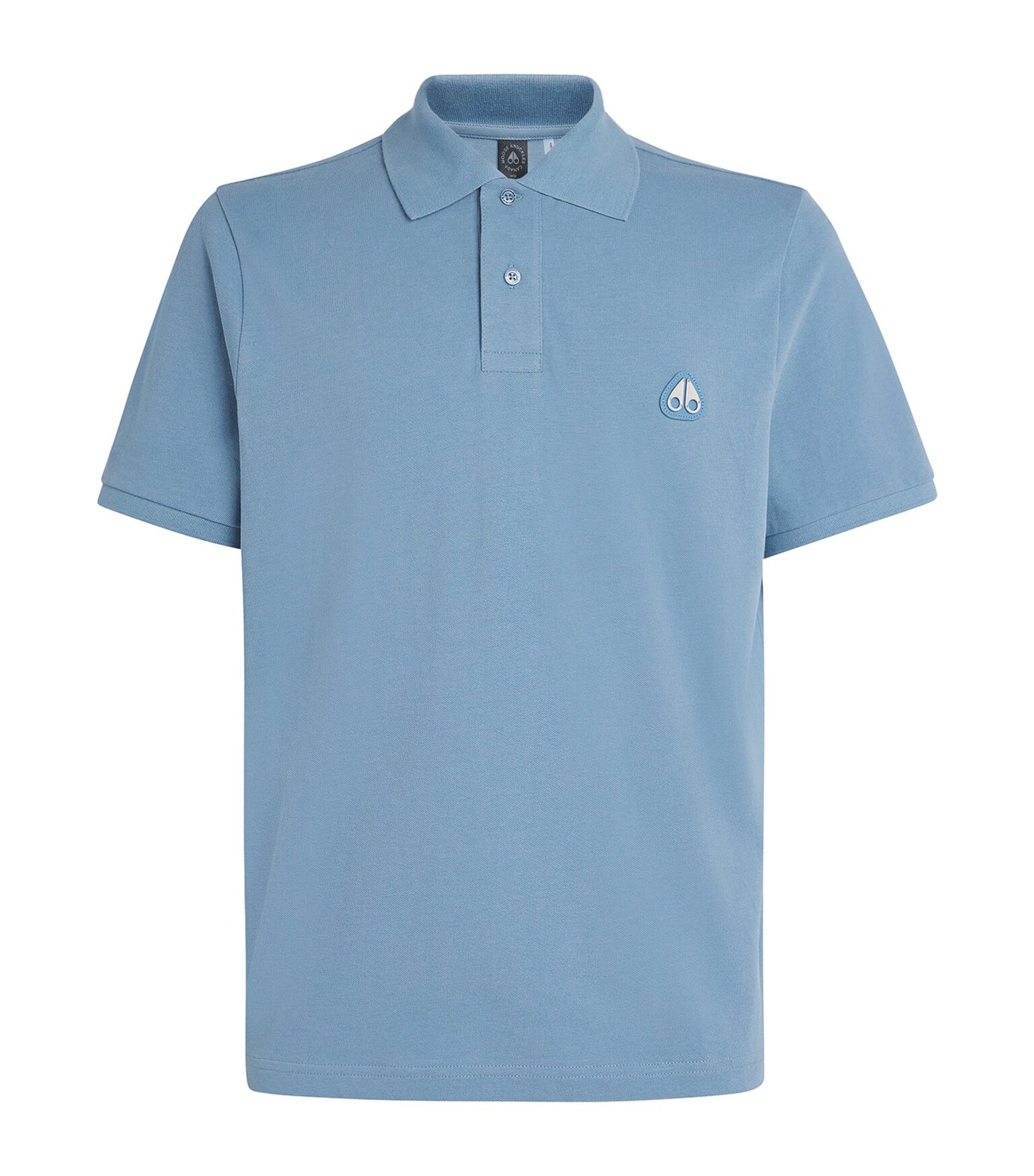 MOOSE KNUCKLES EVERETT PIQUE COTTON POLO SHIRT SEA BLUE M RRP £130 BNWT