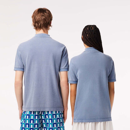 LACOSTE CLASSIC FIT NATURAL DYE COTTON POLO SHIRT BLUE (7) 2XL RRP £120 BNWT